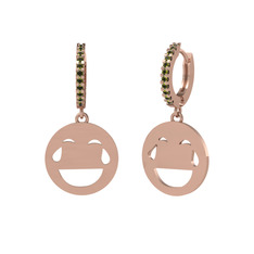 Peridot 925 ayar rose altın kaplama gümüş küpe