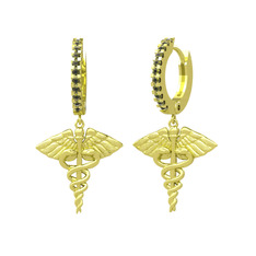 Caduceus Küpe - Peridot 14 ayar altın küpe #uqayxi