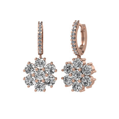 Sallantılı Maeve Küpe - Swarovski 18 ayar rose altın küpe #15klu4i