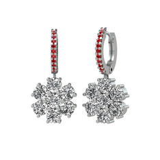 Sallantılı Maeve Küpe - Swarovski ve garnet 925 ayar gümüş küpe #1833px4