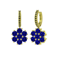 Sallantılı Maeve Küpe - Lab safir ve peridot 14 ayar altın küpe #19rruud