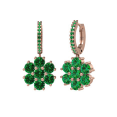 Sallantılı Maeve Küpe - Yeşil kuvars 8 ayar rose altın küpe #1nb423d