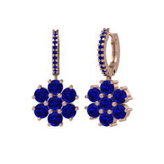 Sallantılı Maeve Küpe - Lab safir 14 ayar rose altın küpe #1ojrbbd