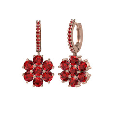 Sallantılı Maeve Küpe - Garnet 18 ayar rose altın küpe #1ryv2rk