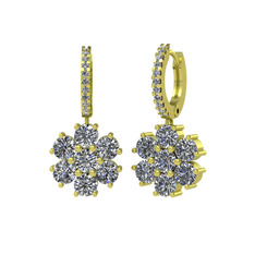 Sallantılı Maeve Küpe - Pırlanta ve beyaz zirkon 14 ayar altın küpe (3.36 karat) #2o5gad