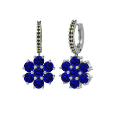 Sallantılı Maeve Küpe - Lab safir ve peridot 14 ayar beyaz altın küpe #827571