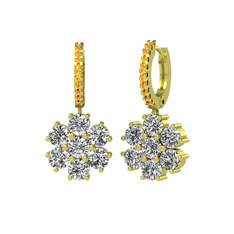 Sallantılı Maeve Küpe - Swarovski ve sitrin 14 ayar altın küpe #b61qnv