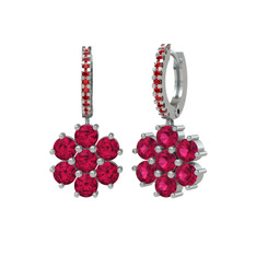 Sallantılı Maeve Küpe - Rodolit garnet ve garnet 14 ayar beyaz altın küpe #epw9yh