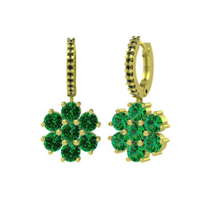 Sallantılı Maeve Küpe - Yeşil kuvars ve peridot 8 ayar altın küpe #etk1jq