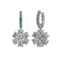 Sallantılı Maeve Küpe - Swarovski ve yeşil kuvars 925 ayar gümüş küpe #fqx4i2