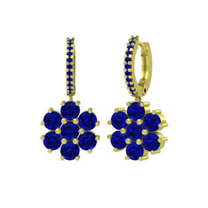 Sallantılı Maeve Küpe - Lab safir 8 ayar altın küpe #i3ivbn
