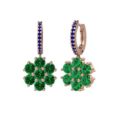 Sallantılı Maeve Küpe - Yeşil kuvars ve lab safir 8 ayar rose altın küpe #kzjzui