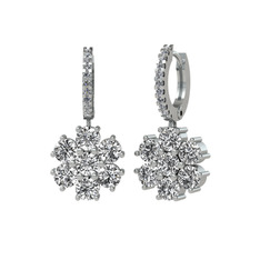Sallantılı Maeve Küpe - Swarovski ve pırlanta 14 ayar beyaz altın küpe (0.198 karat) #lptrwl