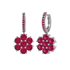 Sallantılı Maeve Küpe - Rodolit garnet 18 ayar beyaz altın küpe #m7jpwf