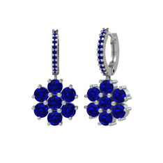 Sallantılı Maeve Küpe - Lab safir 8 ayar beyaz altın küpe #m9s02y