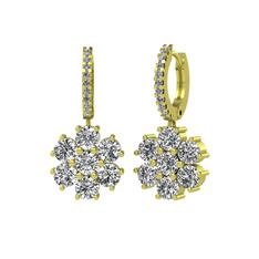 Sallantılı Maeve Küpe - Swarovski ve beyaz zirkon 14 ayar altın küpe #mn78v3