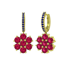 Sallantılı Maeve Küpe - Rodolit garnet ve lab safir 925 ayar altın kaplama gümüş küpe #qeojhh