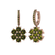 Sallantılı Maeve Küpe - Peridot 18 ayar rose altın küpe #ttvpvs