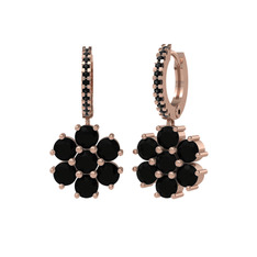 Sallantılı Maeve Küpe - Siyah zirkon 18 ayar rose altın küpe #v7337i