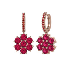 Sallantılı Maeve Küpe - Rodolit garnet ve garnet 18 ayar rose altın küpe #vcgarx