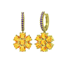 Sallantılı Maeve Küpe - Sitrin ve ametist 14 ayar altın küpe #viic5i