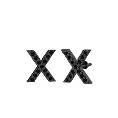 Taşlı X Küpe - Siyah zirkon 925 ayar siyah rodyum kaplama gümüş küpe #1mcap5z