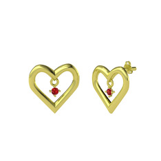 Koi Kalp Küpe - Garnet 14 ayar altın küpe #12qrkmw