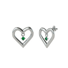 Koi Kalp Küpe - Yeşil kuvars 925 ayar gümüş küpe #d8a6kf