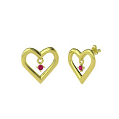 Koi Kalp Küpe - Rodolit garnet 18 ayar altın küpe #kxbdoq