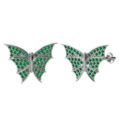 Diana Kelebek Küpe - Yeşil kuvars 925 ayar gümüş küpe #1vbn8o