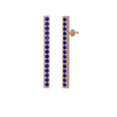 Lab safir 18 ayar rose altın küpe
