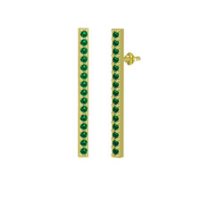 Serilda Küpe - Yeşil kuvars 18 ayar altın küpe #1o4n011