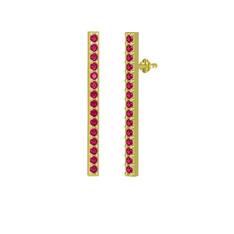 Rodolit garnet 14 ayar altın küpe