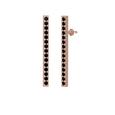 Serilda Küpe - Siyah zirkon 925 ayar rose altın kaplama gümüş küpe #e8u18h