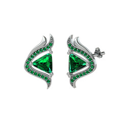 Zinnia Küpe - Yeşil kuvars 925 ayar gümüş küpe #169towi