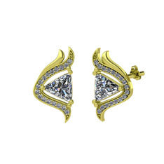 Zinnia Küpe - Swarovski 8 ayar altın küpe #1aa8v2b
