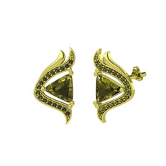 Zinnia Küpe - Peridot 14 ayar altın küpe #1b7aldw