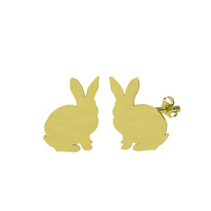 Mini Tavşan Küpe - 925 ayar altın kaplama gümüş küpe #1df76p0