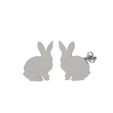 Mini Tavşan Küpe - 8 ayar beyaz altın küpe #1ecgbzx