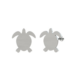 Mini Kaplumbağa Küpe - 18 ayar beyaz altın küpe #18hbfct