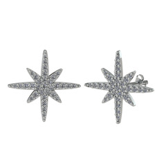 Kutup Yıldızı Küpe - Pırlanta 925 ayar gümüş küpe (0.704 karat) #16ekw9u