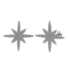 Kutup Yıldızı Küpe - Swarovski 925 ayar gümüş küpe #1myh6sh