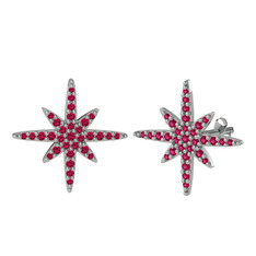 Rodolit garnet 925 ayar gümüş küpe