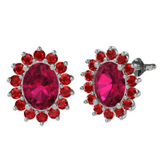 Eda Küpe - Rodolit garnet ve garnet 925 ayar gümüş küpe #9twa83