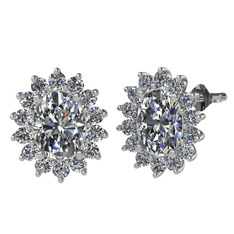 Eda Küpe - Swarovski ve beyaz zirkon 18 ayar beyaz altın küpe #n3lvi8