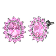 Eda Küpe - Pembe kuvars 925 ayar gümüş küpe #vdojxj