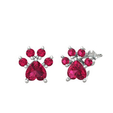 Rodolit garnet 925 ayar gümüş küpe