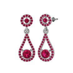 Montezuma Küpe - Rodolit garnet 925 ayar gümüş küpe #1dppn1o
