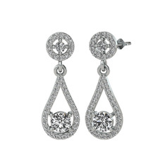 Swarovski 18 ayar beyaz altın küpe