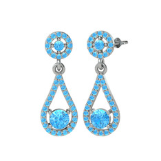 Montezuma Küpe - Akuamarin 925 ayar gümüş küpe #riayfp